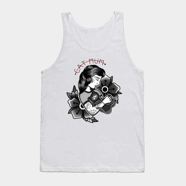 Tattooed ‘Cat Mum’ Tank Top by Ames-O-Art